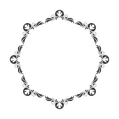 Vintage round frame. Decorative romantic frame for your design for any holiday