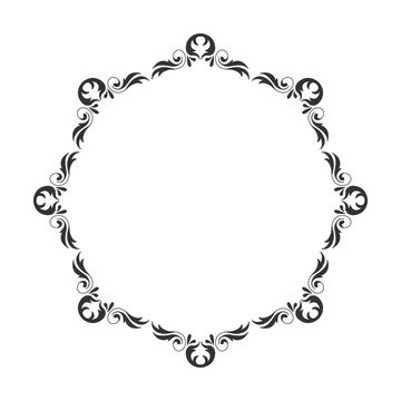 Vintage round frame. Decorative romantic frame for your design for any holiday