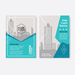 Green Brochure Flyer cover Abstract Triangle shape Poster design