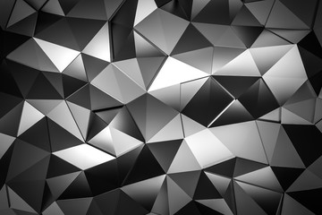 metal triangle mosaic background 3d render