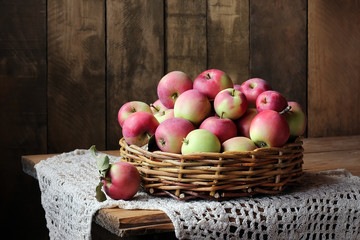 Apples in the basket.