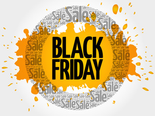 Black Friday Sale words cloud, business concept background