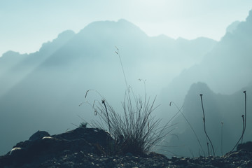 layers of mountains, great panorama and landscape