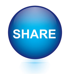 Share blue circular button