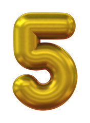 three-dimensional number in gold