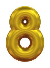 three-dimensional number in gold