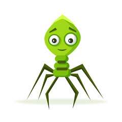 Bacteria character. Cartoon vector illustration. Microbiology
