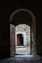 Fototapeta premium Crimea. Ancient ruins of the ancient Armenian monastery of Surb