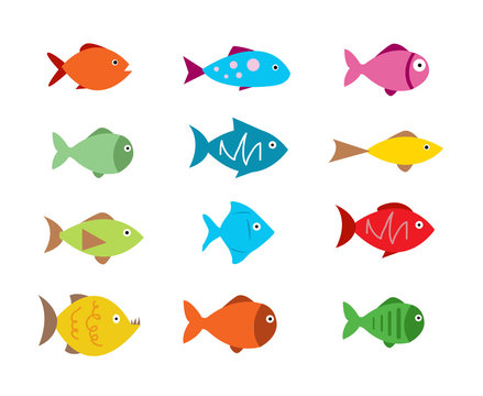 Fish Icons set vector illustration
