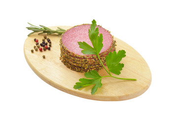 pepper coated salami