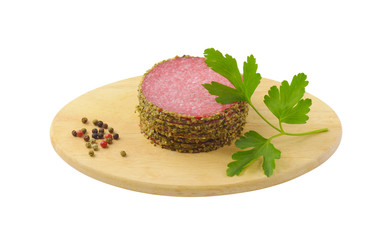 pepper coated salami