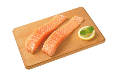 raw salmon fillets