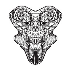 Protoceratops head. Sketch on a white background