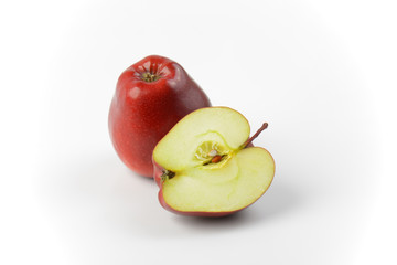 One and a half red apples