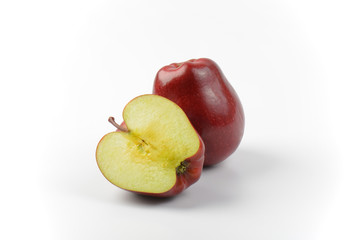 One and a half red apples