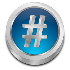 Hashtag Button - 3D illustration