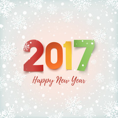 Happy New Year 2017 greeting card template.