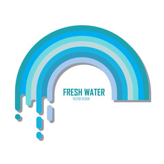 Vector flat water logo