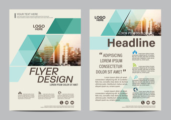 Green Brochure Layout design template. Annual Report Flyer Leaflet cover Presentation Modern background. illustration vector in A4 size