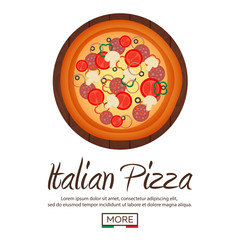 Italian Pizza background. Pizza flat design. Banner