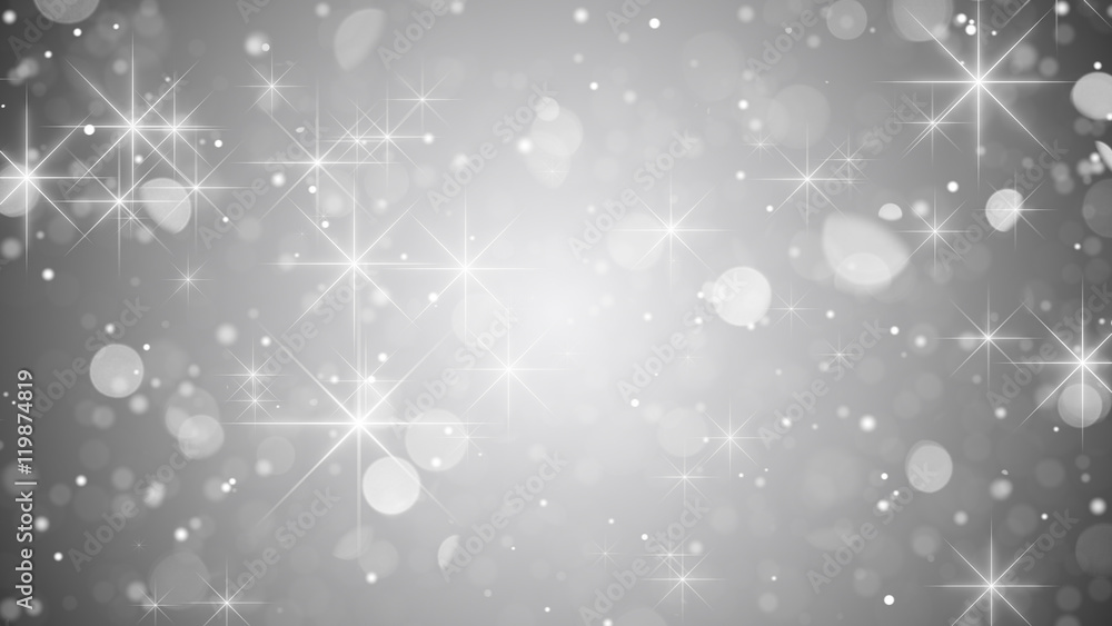 Poster silver bokeh and sparkles