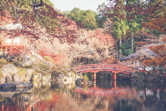 Daigo-ji temple  in autumn, Kyoto, Japan ( Filtered image proces