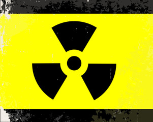 Obraz premium Worn Radioactive Warning Symbol
