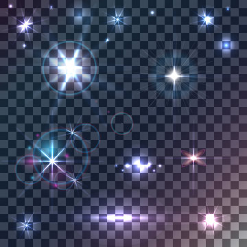Vector stars and sparkles