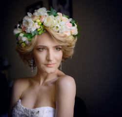 Portrait of beautiful stylish bride