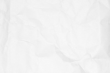 Crumpled white paper texture or paper background for design with copy space for text or image.