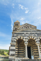 Fototapeta na wymiar Saccargia cathedral under a clear sky
