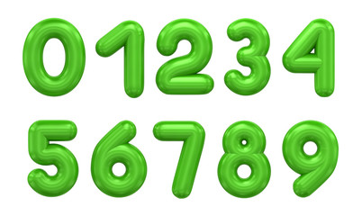 three-dimensional number in green