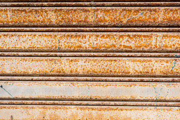 rusty metal shutter close up