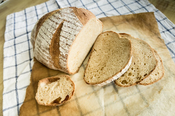 freshly baked homemade whole wheat grain bread