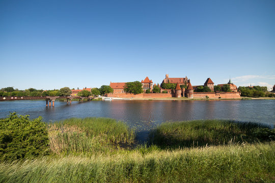 Malbork Castle At Nogat River in Poland