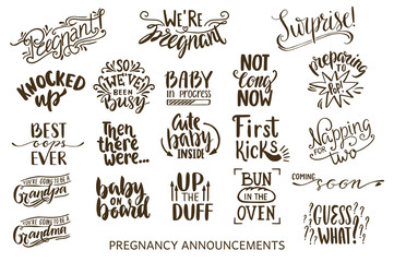 Pregnancy Announcements lettering collection