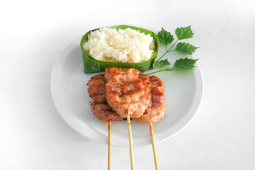 grilled pork and sticky rice