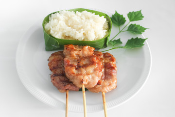 grilled pork and sticky rice