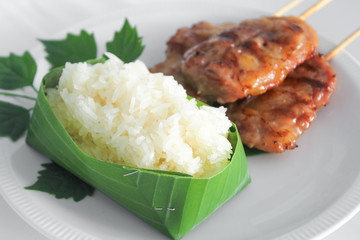 grilled pork and sticky rice