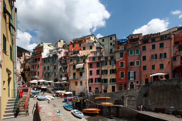 riomaggiore view, gulf of 5 Terre l
