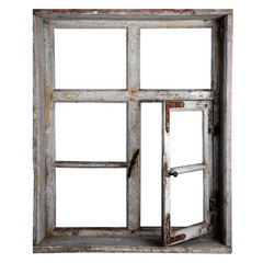 altes Holzfenster freigestellt