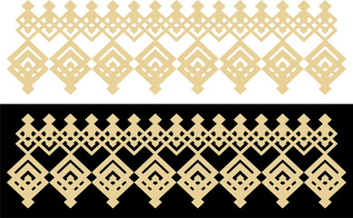 Elegant decorative border made up of square golden and black 30