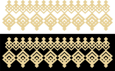 Elegant decorative border made up of square golden and black 30