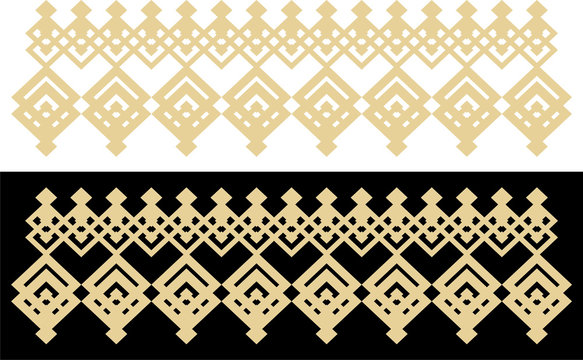 Elegant decorative border made up of square golden and black 30