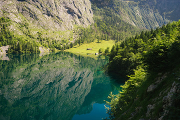 Obersee lake, Berchtesgaden Alps, Bavaria, Germany