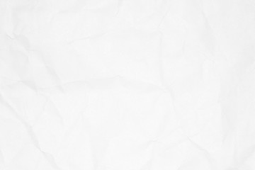 Crumpled white paper texture or paper background for design with copy space for text or image.