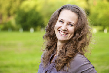 Portrait of beautiful young happy woman