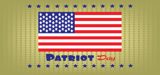 Fototapeta premium Vector Patriot Day, with usa flag and stars