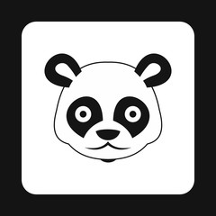 Panda icon in simple style isolated on white background. Animal symbol