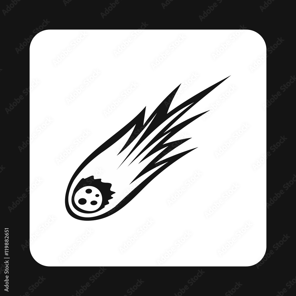 Poster comet icon in simple style isolated on white background. space symbol